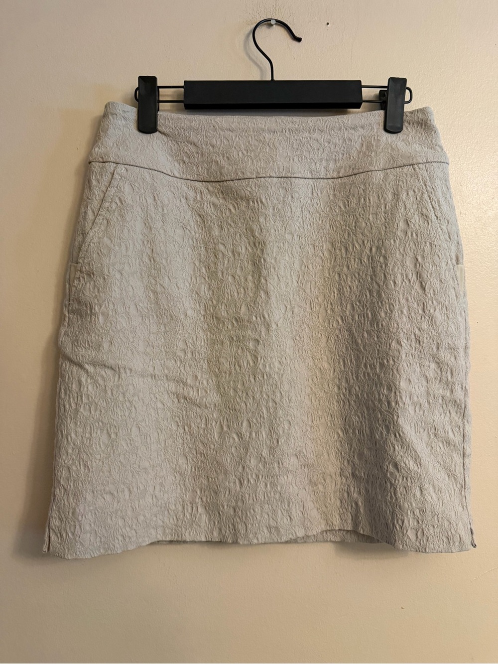 Textured Cream Skort with Subtle A-Line